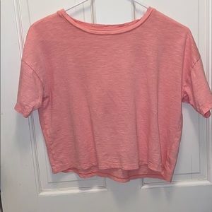 Coral cropped t-shirt